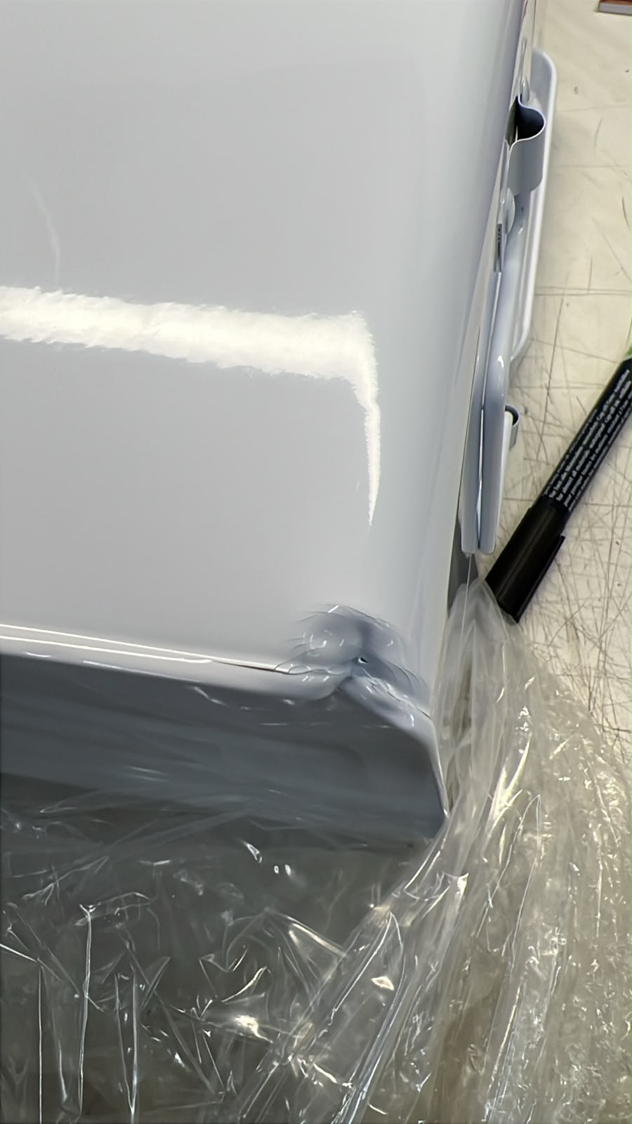 Refrigerator, Metallgrau, Tür-Scharnier, Kantenversiegelung, Schutzfolie