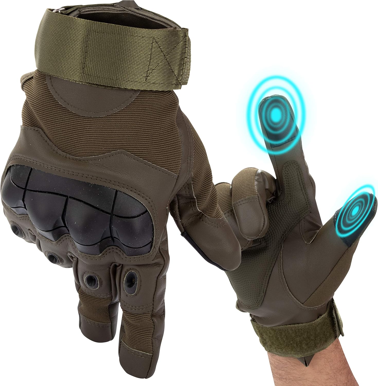 BearCraft Premium Motorradhandschuhe taktische Handschuhe grün Gr. XL