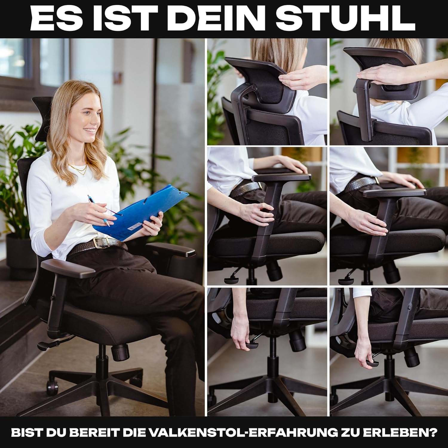 VALKENSTOL M3 Ergonomischer Bürostuhl 150 kg Schreibtischstuhl