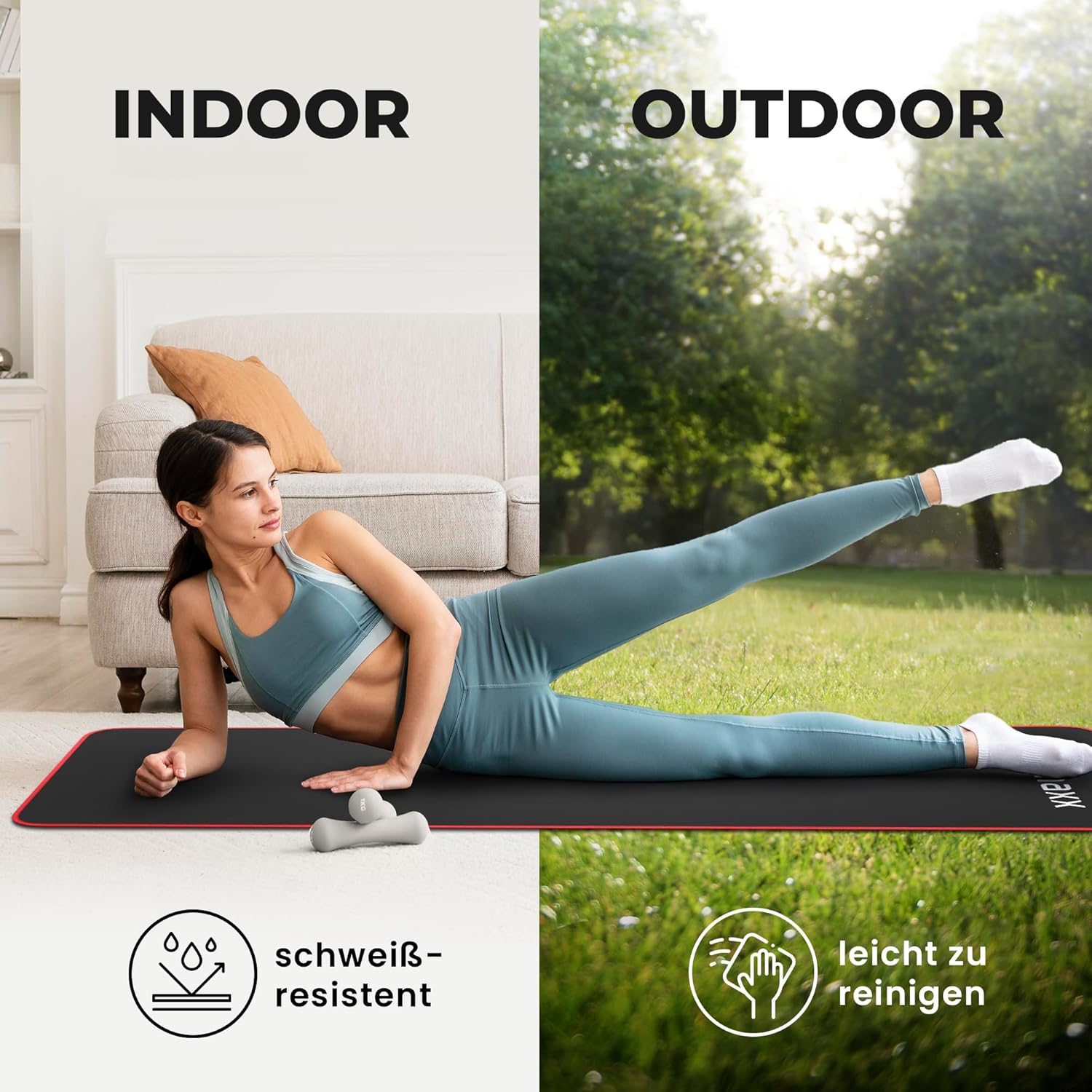 BeMaxx Fitnessmatte Gymnastikmatte Sportmatte Turnmatte Yogamatte Pilatesmatte rot