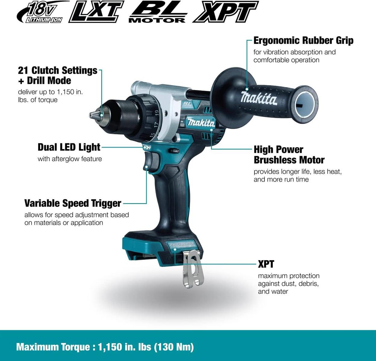 Makita DDF486Z Akku Bohrschrauber 18V ohne Akku und Ladegerät