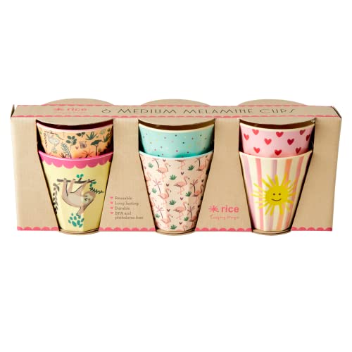Medium Melamin Becher - Multi - 6er Pack