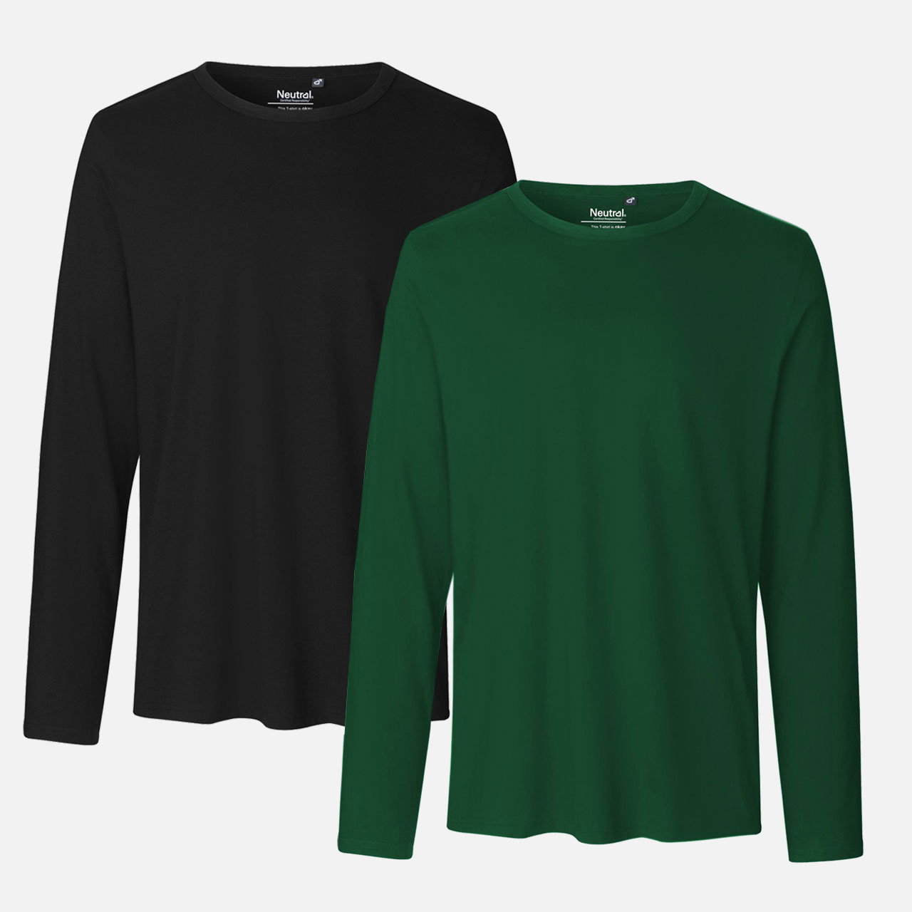 Langarmshirt, Unifarben, Kleidung, Herren, Top