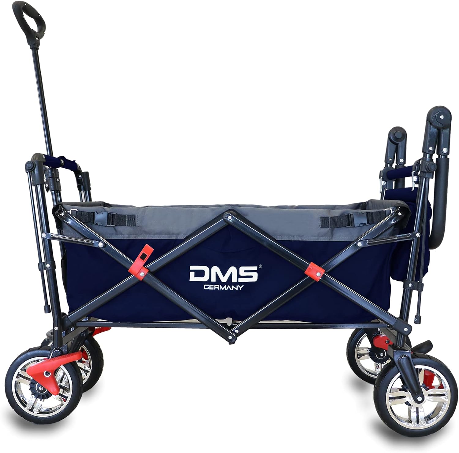 DMS Bollerwagen Faltbar Dach Handwagen Strandwagen Gerätewagen BW-03 Blau