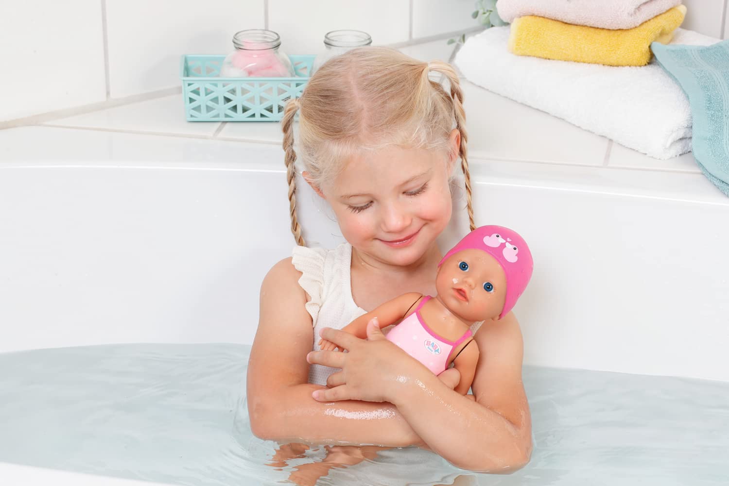 Zapf Creation 834060 BABY born My First Swim Girl Aufzieh-Badepuppe wasserfest Puppe Badepuppe