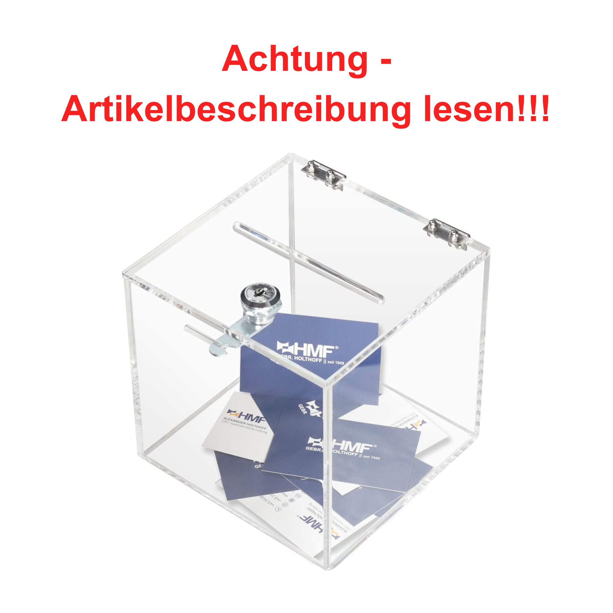 Acrylbox, Transparente Box, Schaukästchen, Schubladenbox, Kassenzubehör