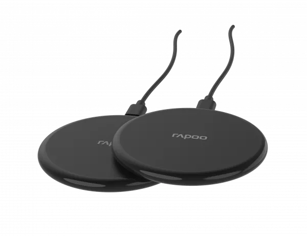 Rapoo 2er-Set Kabelloses QI Ladegerät XC105 Schwarz Charger