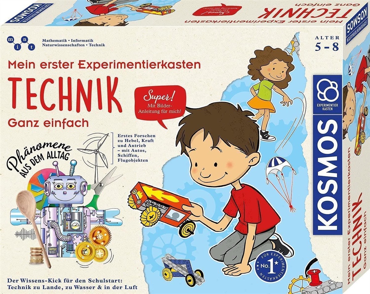 Technikspiel, Experimentierkasten, Kinderbox, Holz/Plastik Spielzeug, Bauautos