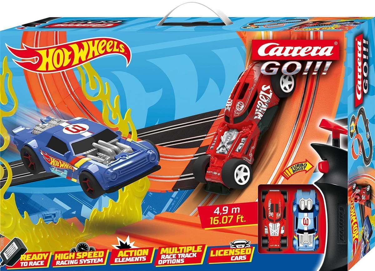 Hot Wheels, Spielzeugauto, Rennstrecke, Rotes Auto, Blaues Auto