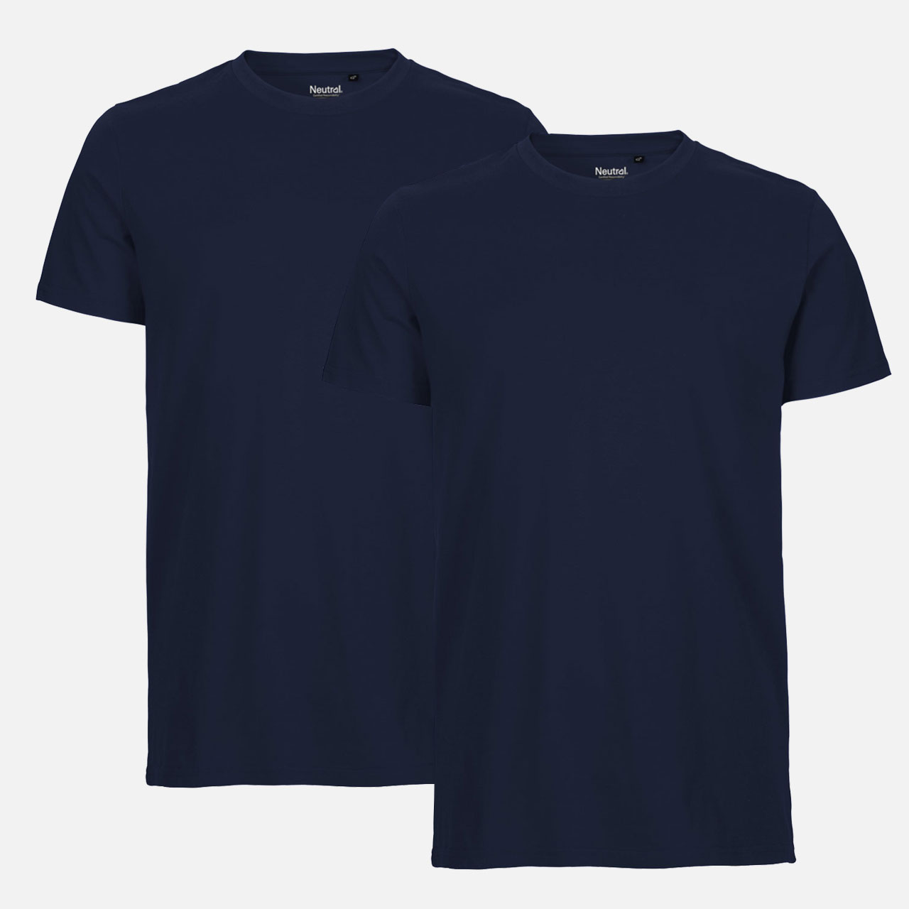 T-Shirt, Marineblau, Rundhalsausschnitt, Kurzarm, Einfarbig