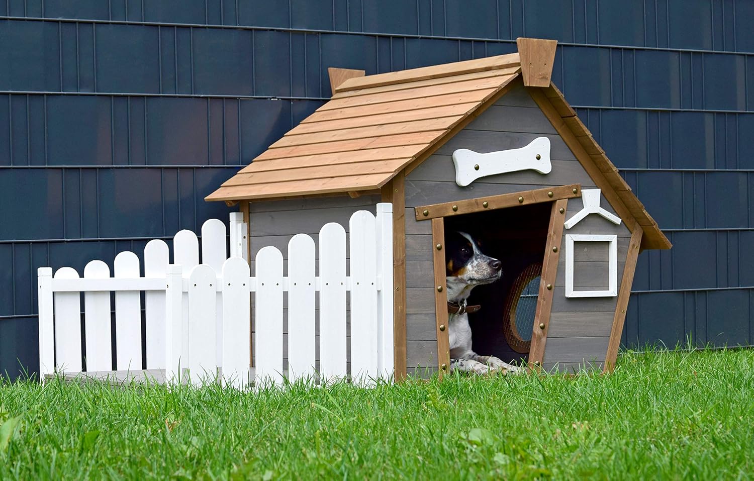 Dobar Hundehütte Porch Hundehaus Hundekäfig Holzhütte Haustierhütte