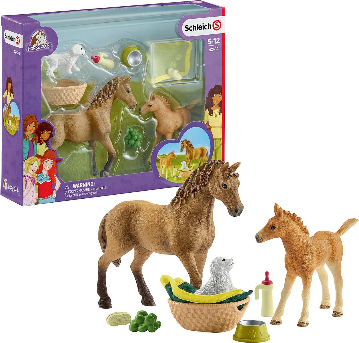 Schleich- 42432 Baby-Zubehör Horse Club Sarah, Mehrfarbig