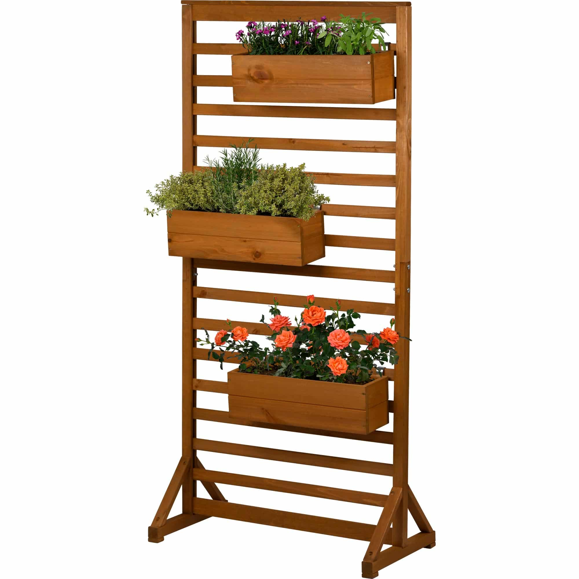Pflanzenständer, Blumenregal, Holz, Gartenmöbel, Dreiteiliges Pflanzensystem