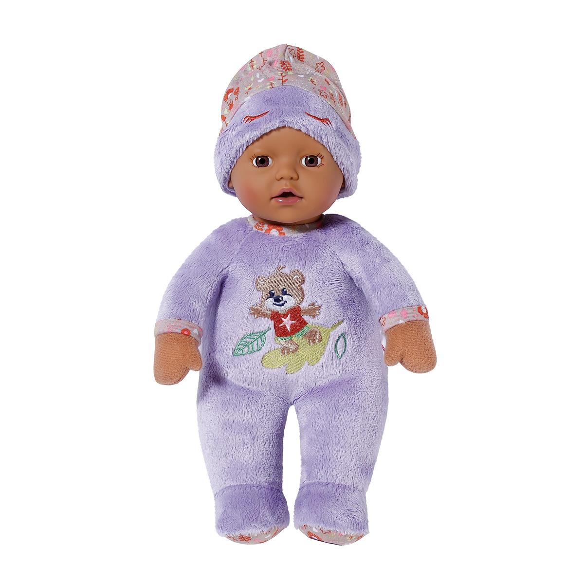 BABY born Sleepy for babies 30cm, weiche Stoffpuppe in lila mit herunterziehbarer Mütze und integrierter Rassel, waschbar, ab 0 Monaten, 833438 Zapf Creation