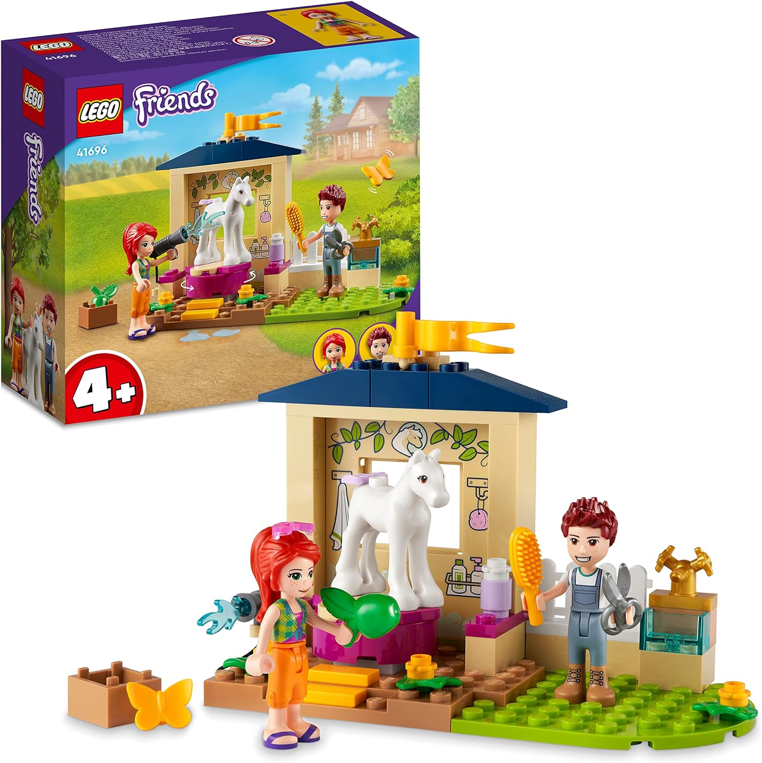 Lego Friends 41696 Pferdestall mit Pferd und Mia Mini Puppe Ponypflege Bauernhof Spielzeug