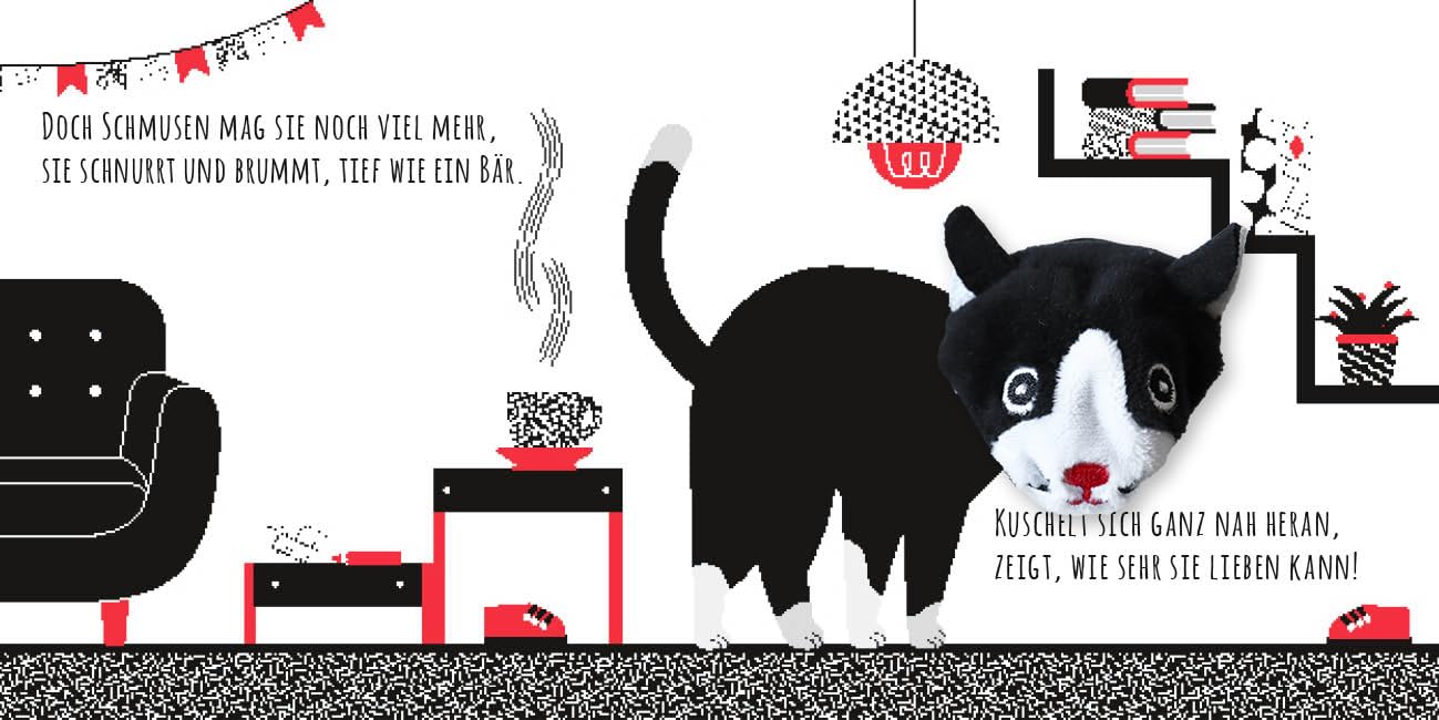 Kontrastbuch für Babys mit Fingerpuppe: Guck mal, kleine Katze: Pappbilderbuch zur spielerischen Förderung des Seh- und Wahrnehmungsvermögens von Babys und Kleinkindern nach Montessori