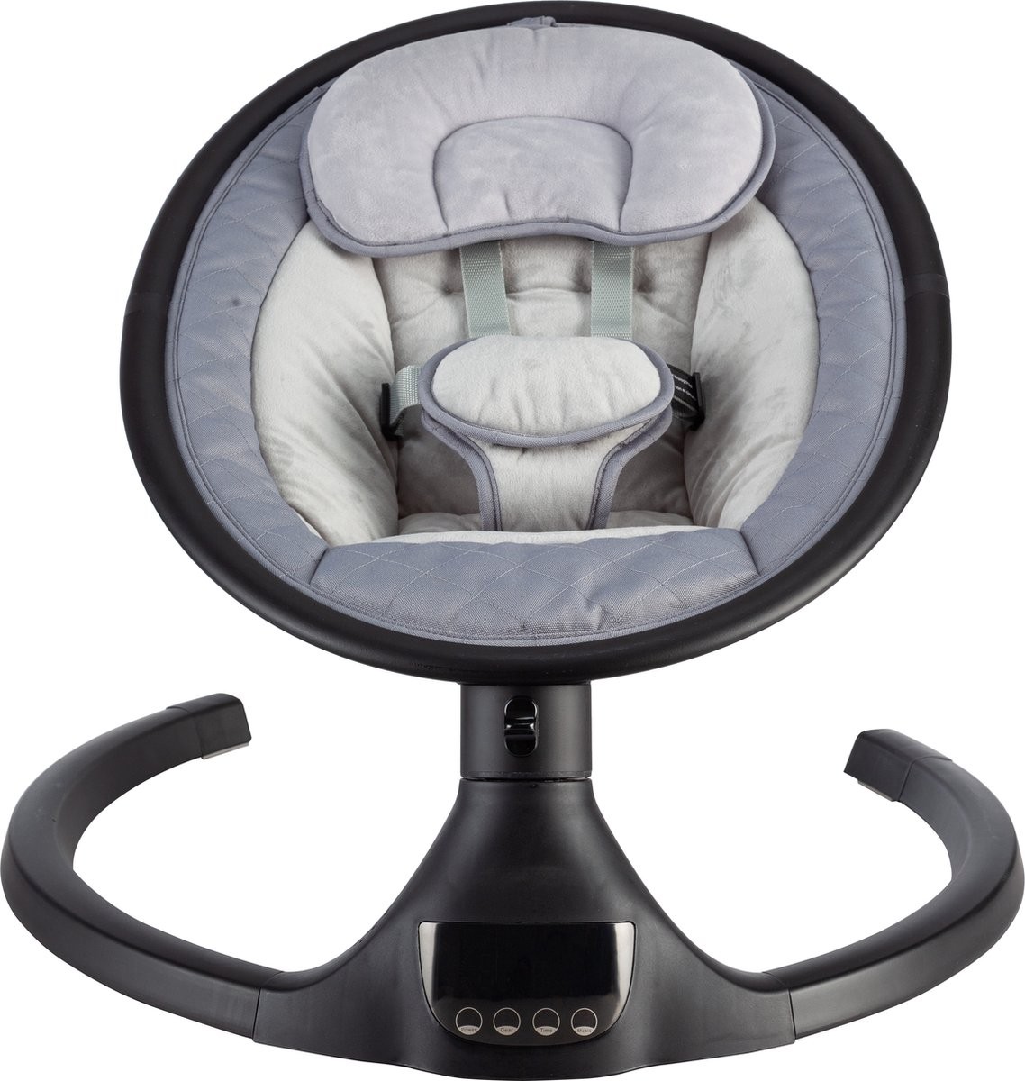 baby rocker, infant seat, soft cushion, gray, detachable headrest