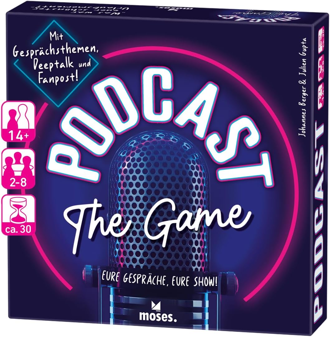 moses. Podcast - The Game kreatives Gesprächsspiel & Kommunikationsspiel mit über 200 Themenkarten zum Diskutieren Lachen & Erinnern Gesellschaftsspiel