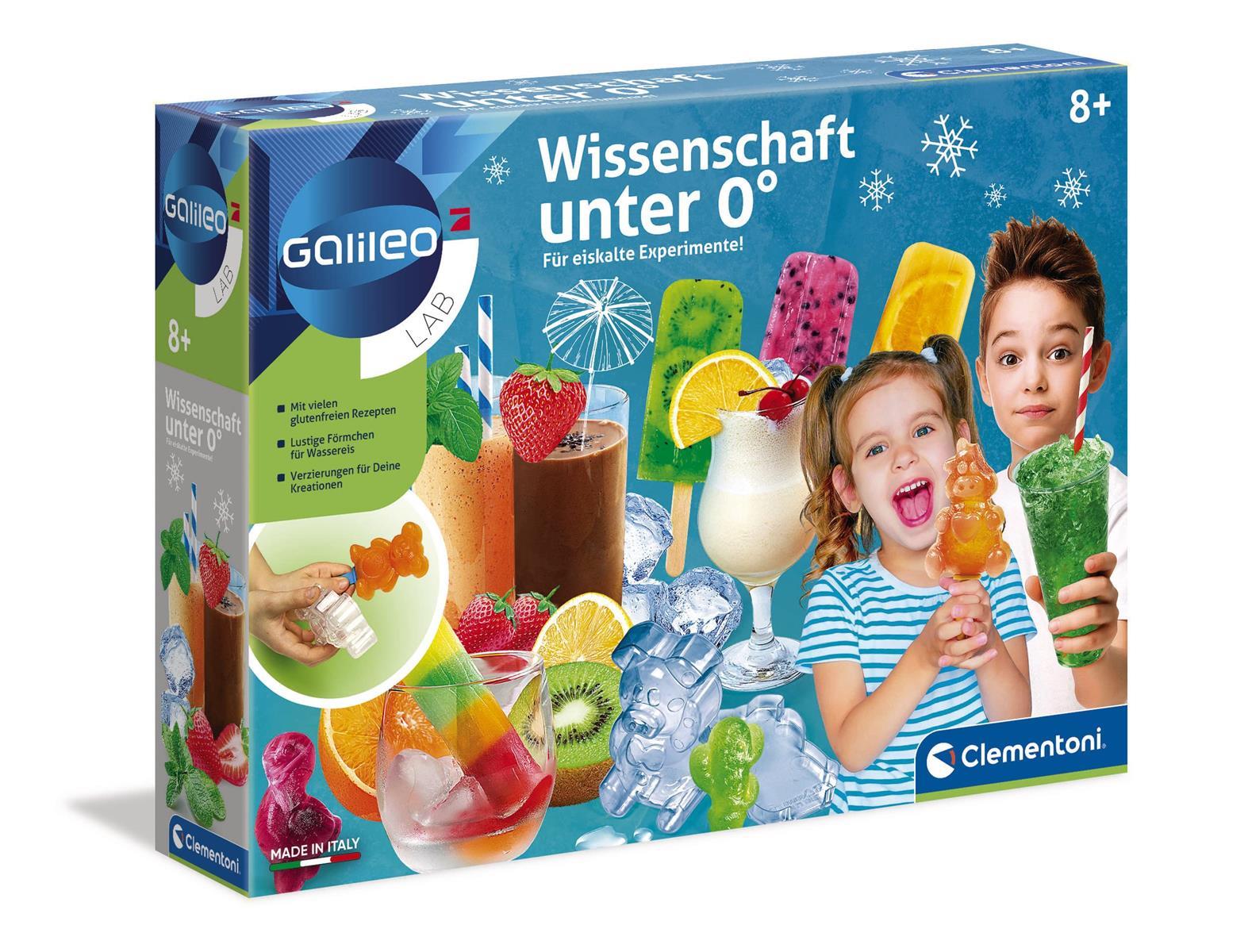 Clementoni Galileo Lab – Wissenschaft unter 0°, Experimentierkasten zum Selbermachen von Eis, Spielzeug für Kinder ab 8 Jahren, köstliche Experimente fürs Kinderzimmer von Clementoni 59166