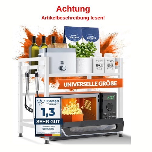 Heldenwunder Mikrowellenregal 2-stufig weiss Küchenregal #B202