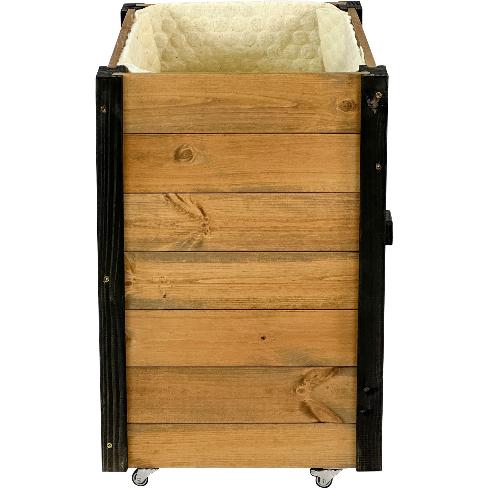 Dobar Rollbares Hochbeet mit Schafswoll Blumenbeet zum bepflanzen Hocbeet schwarz