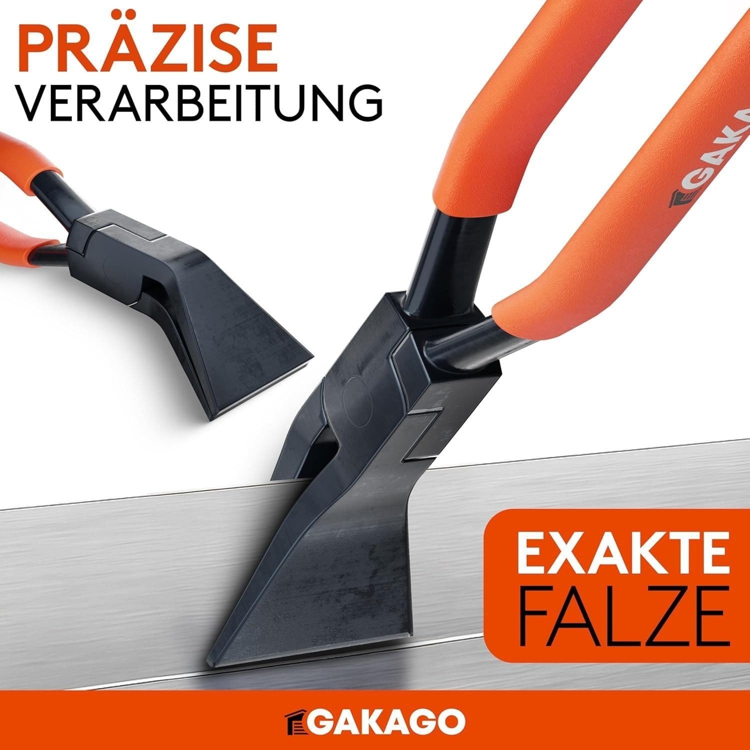 Fugenschaber, Handwerkzeug, Metallklinge, orange Griffe, präzise Falze