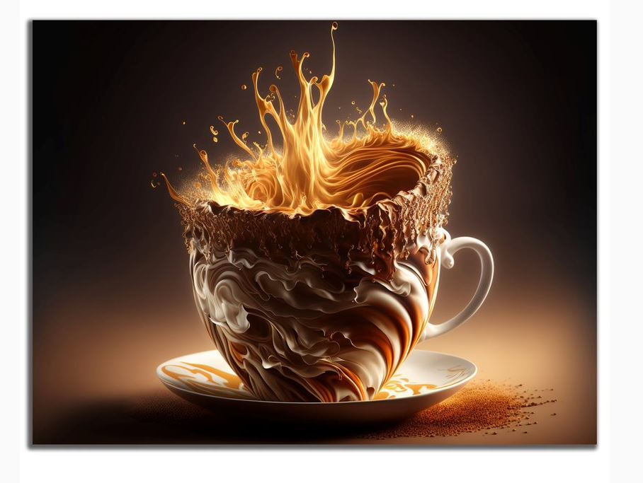 Wandbild Crazy Kaffeetasse 30x40cm HDF