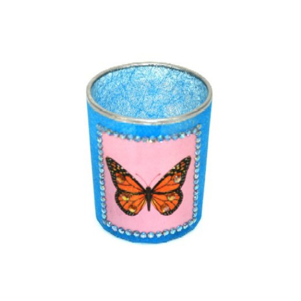 Windlichter m Straß, BUTTERFLY Design: Schmetterling