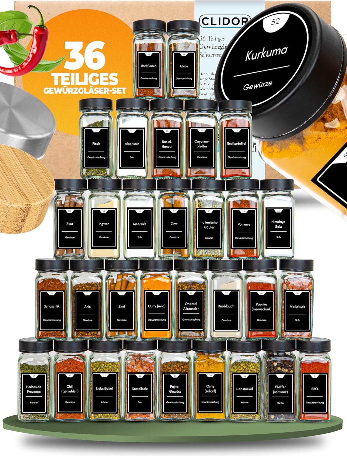 Gewürze, Gewürzset, Kräuter, Salz, Pfeffer