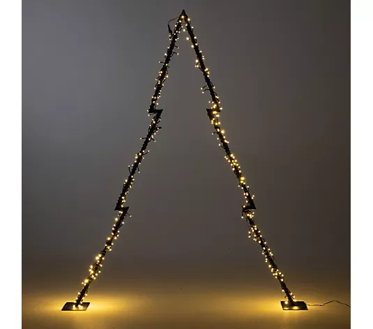 LED-Weihnachtsbaum, Lichterbaum, warmweiße LEDs, schwarzes Metall, freistehend