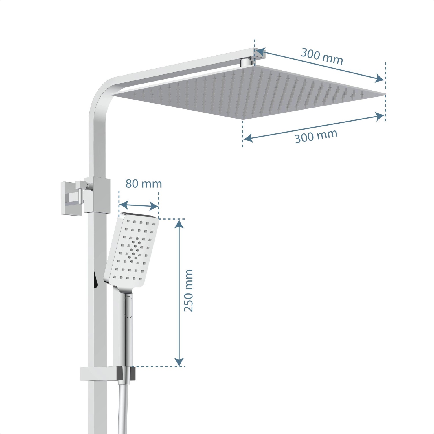 Schütte Überkopf Brauseset Ocean mit Thermostat Ablage Chrom Weiß