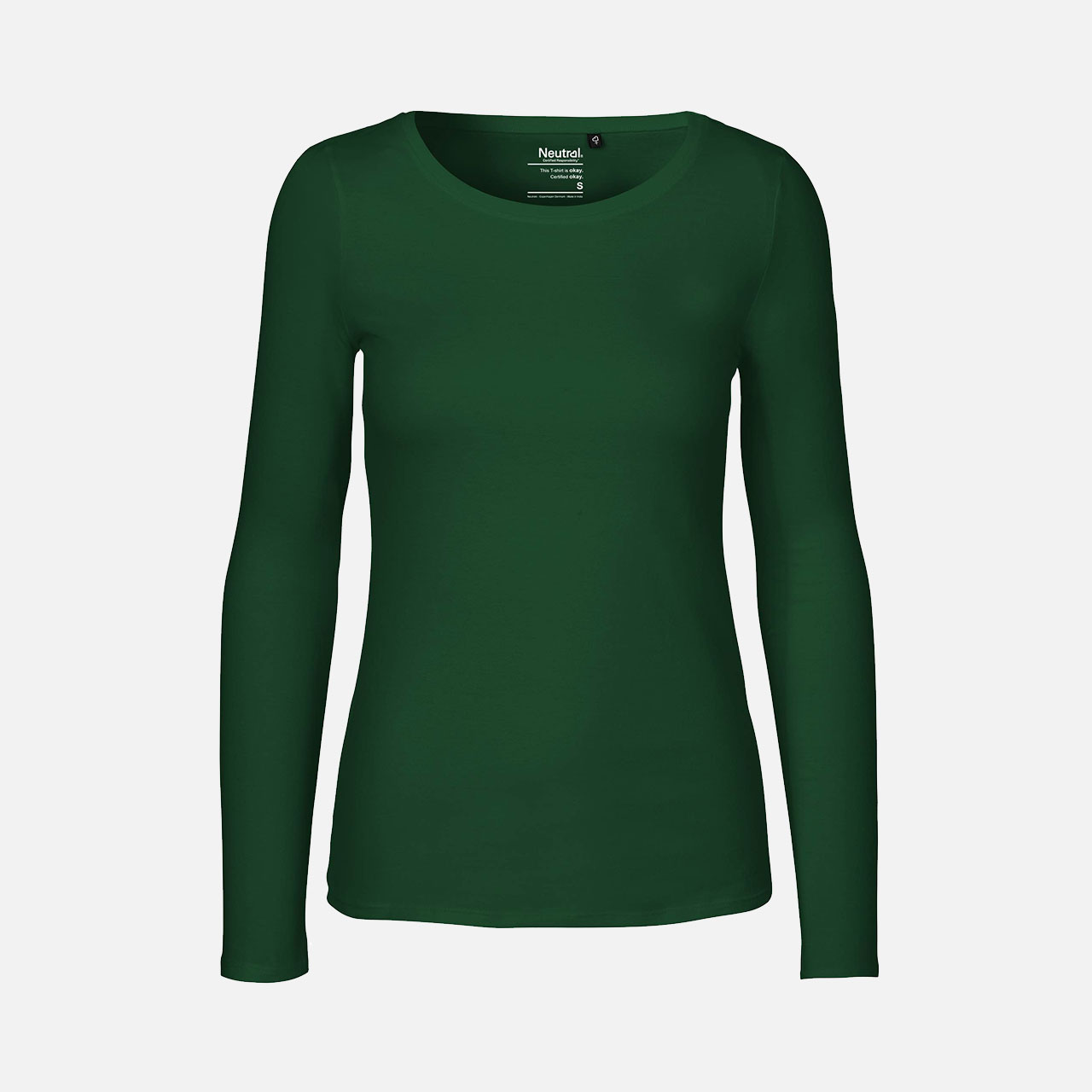 Langarmshirt, Grün, Unifarben, Rundhals, Kleidung