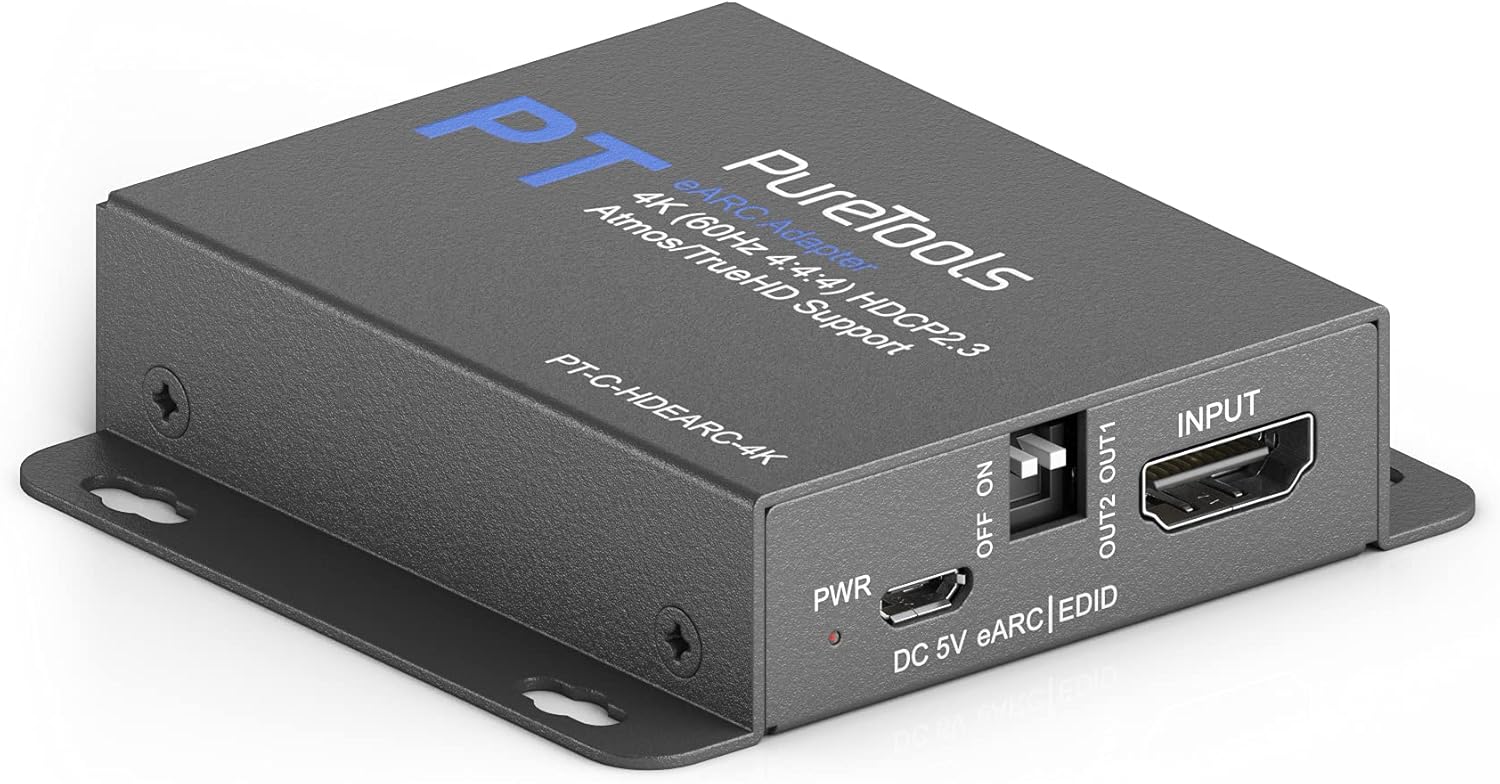 PureTools eARC Audio Adapter, Splitter und Extraktor – Extrahiert Dolby Atmos TrueHD DTS-HD von HDMI 2.1 eARC