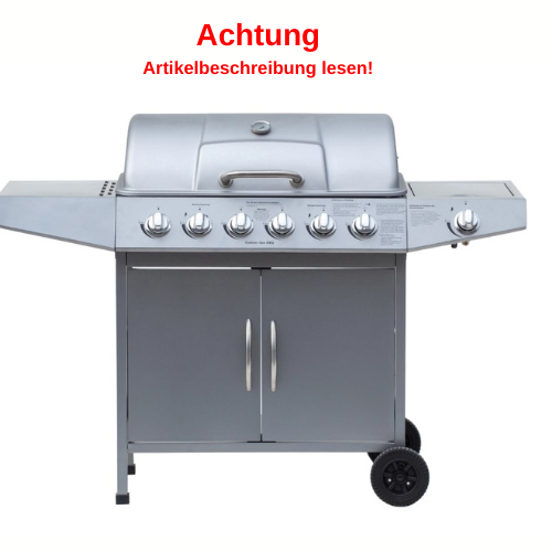 El Fuego Gasgrill Dayton 6-Brenner + Seitenbrenner Silber #E480
