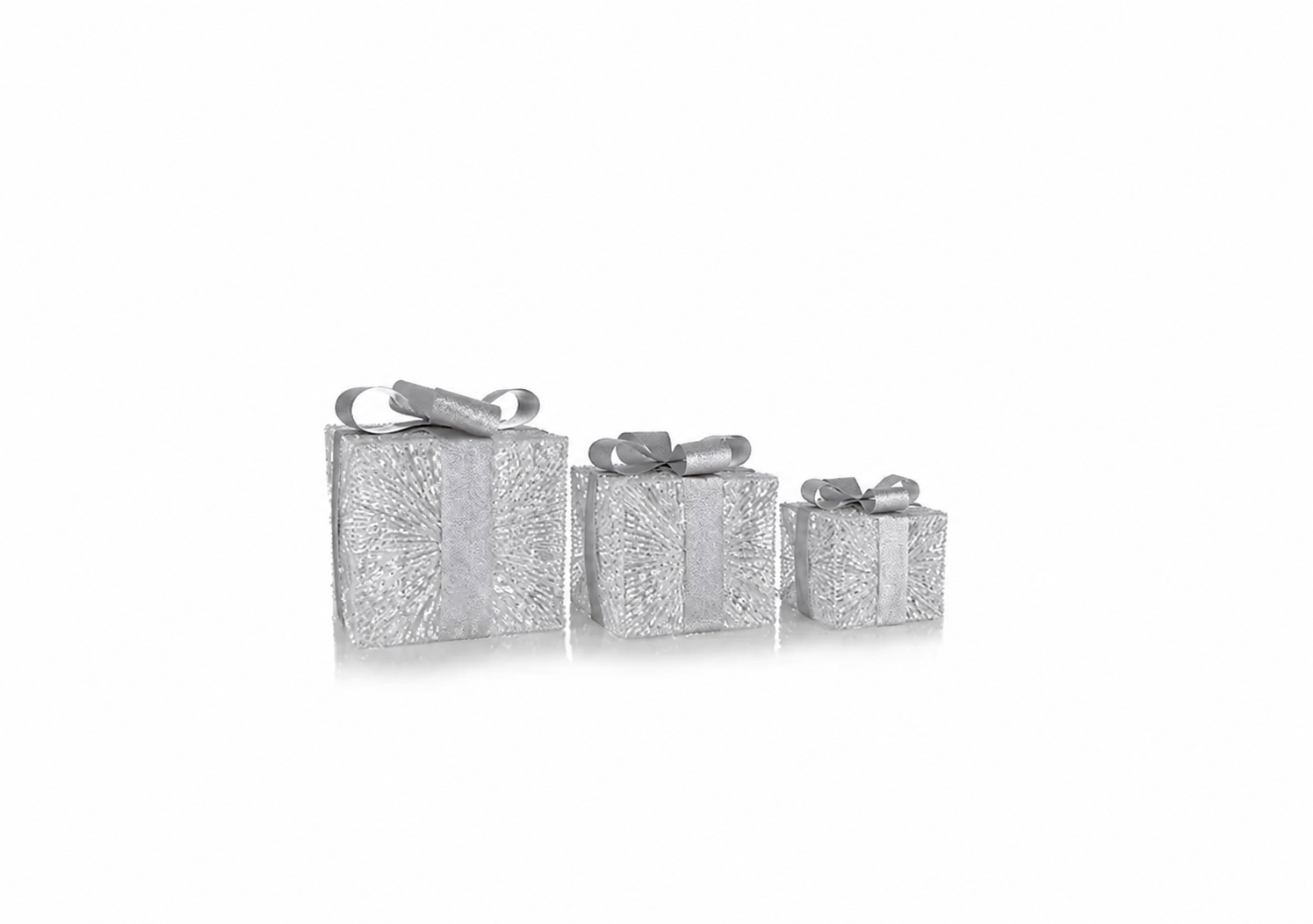 LUMIDA Xmas 3 LED Geschenke silber Weihnachten Deko