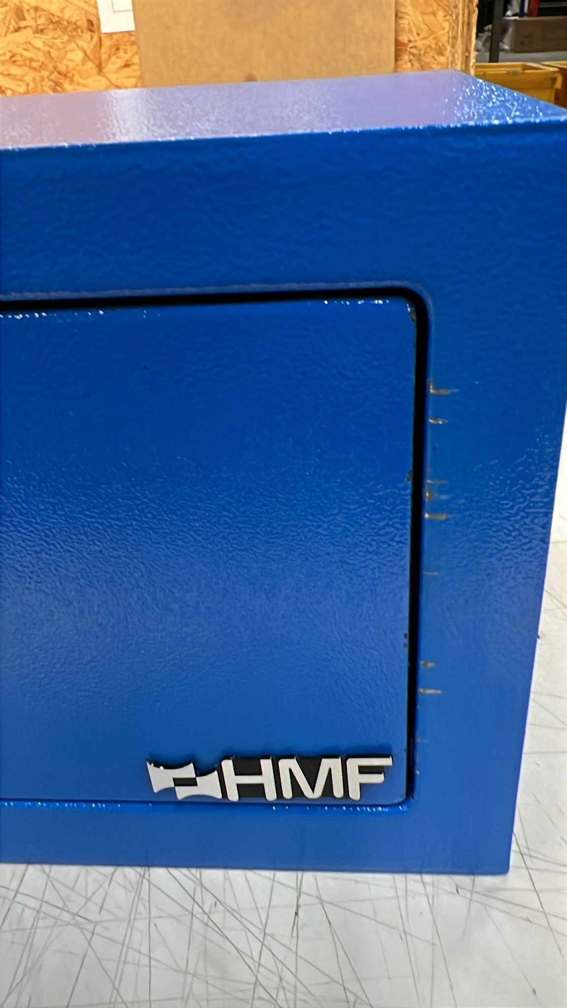 HMF Safe Tresor klein mit Schlüssel Möbeltresor blau #2244