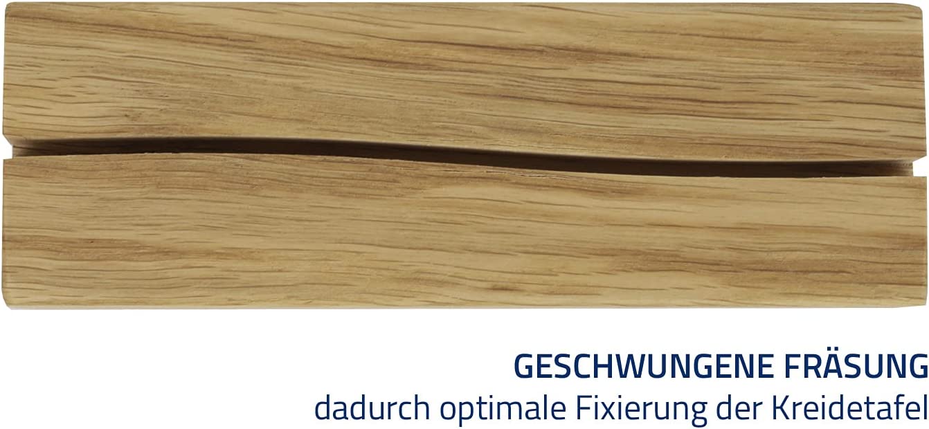 Holzrahmen, Kreidetafelhalter, Naturholz, Geschwungene Fräsung