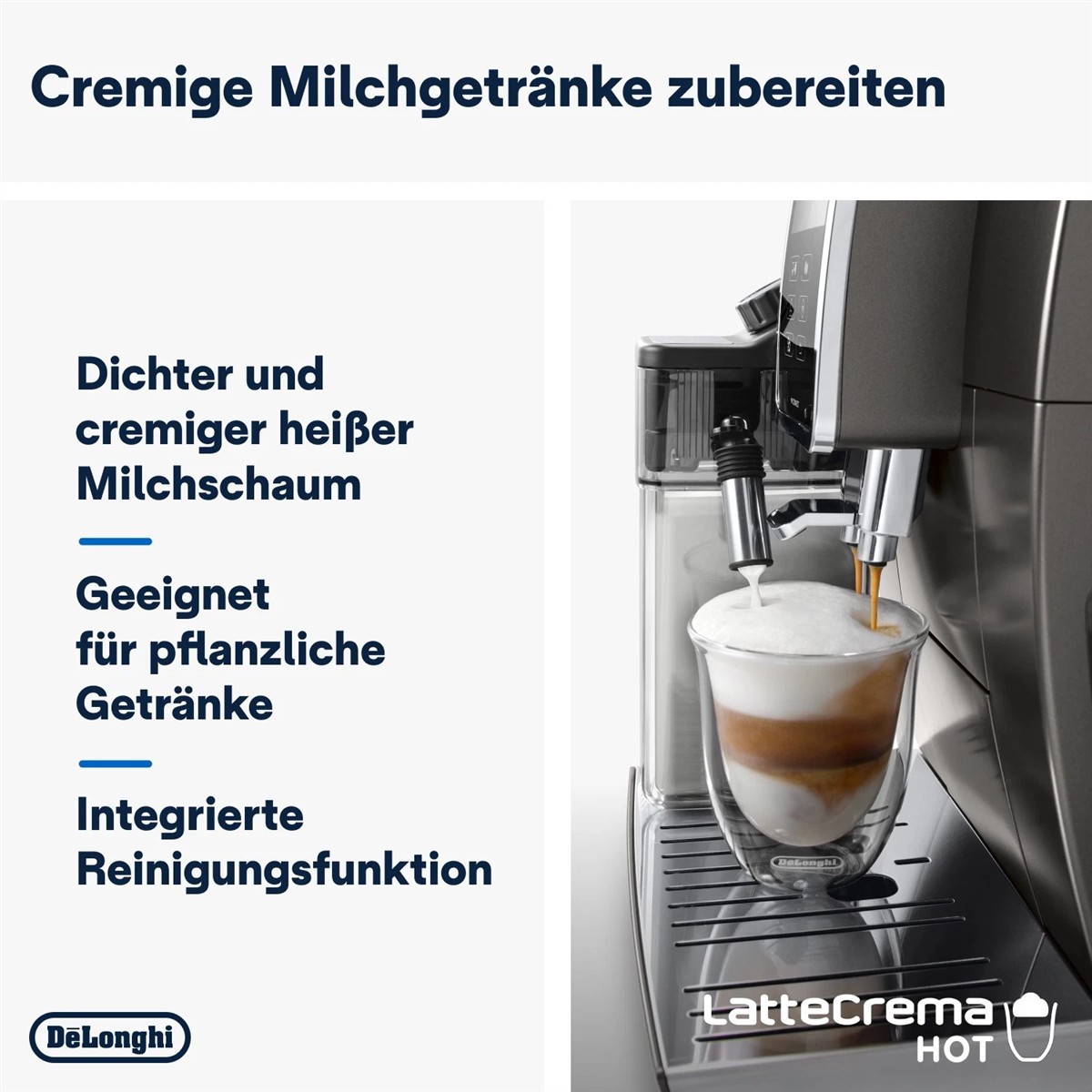 DE'LONGHI Kaffeevollautomat Dinamica Plus Espressomaschine Modell ECAM376.95.T
