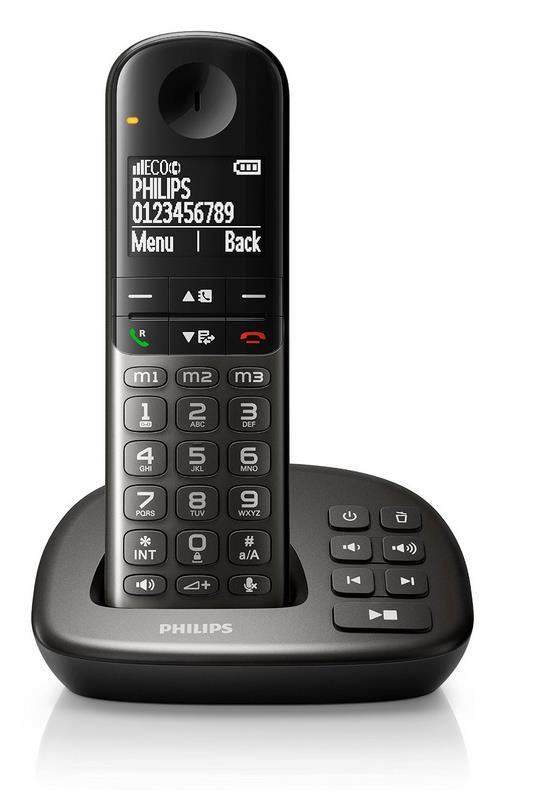 Philips XL 495 Schnurlostelefon + AB schwarz schnurloses Telefon Festnetz