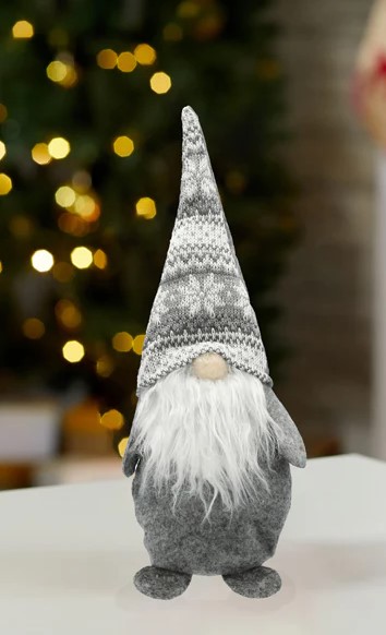 Weihnachtswichtel Stoff Wichtel Weihnachten Xmas Dekofigur grau
