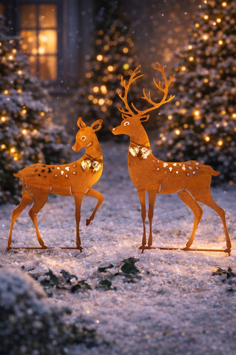 deer, reindeer, Weihnachtsdeko, Deko-Figur, Metallfigur