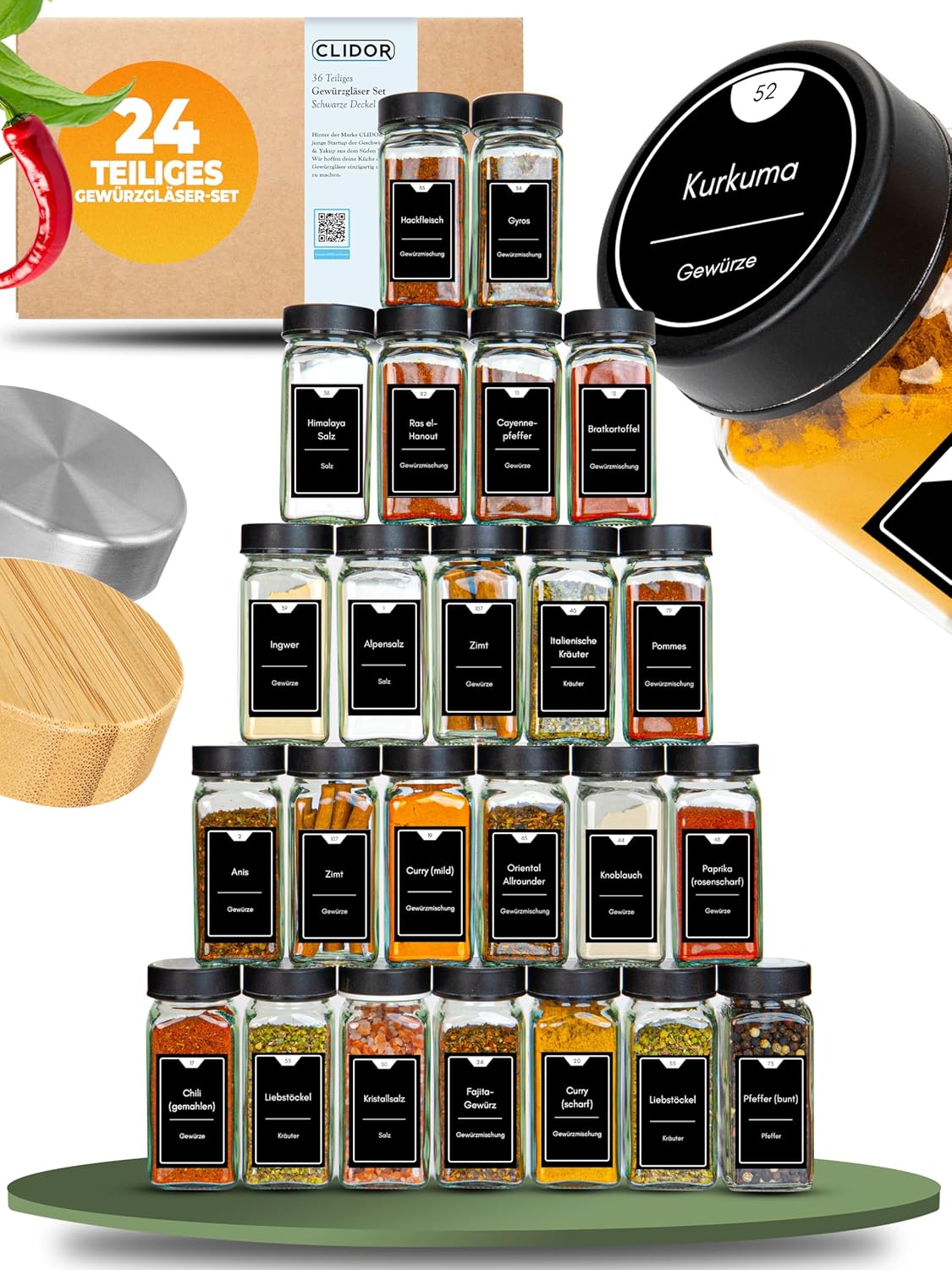 Gewürze, Gewürzset, Küchenset, Kreuzkümmerset, Pfeffer, Kardamom, Käse, Salz