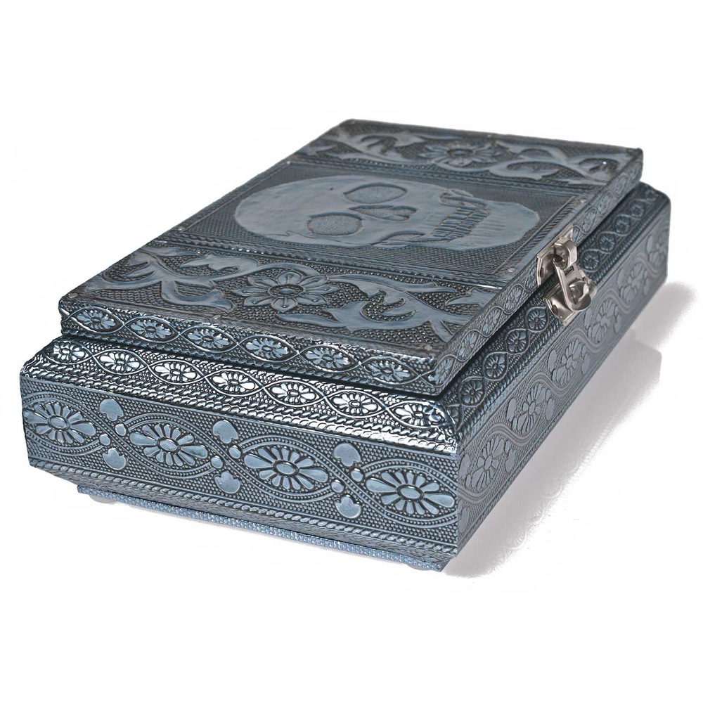 Schmuckbox aus Aluminium, verschiedene Designs, 20 x 12 x 6 cm