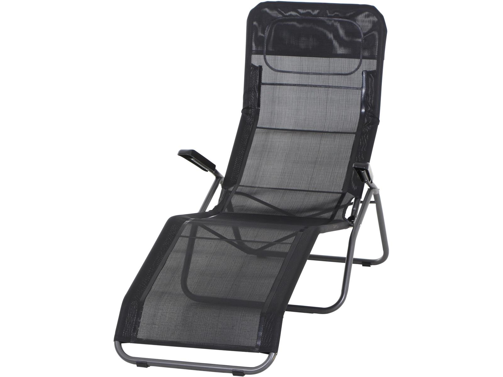 Siena Garden Kippliege Anco Schwarz 144x72,5x103,5 cm