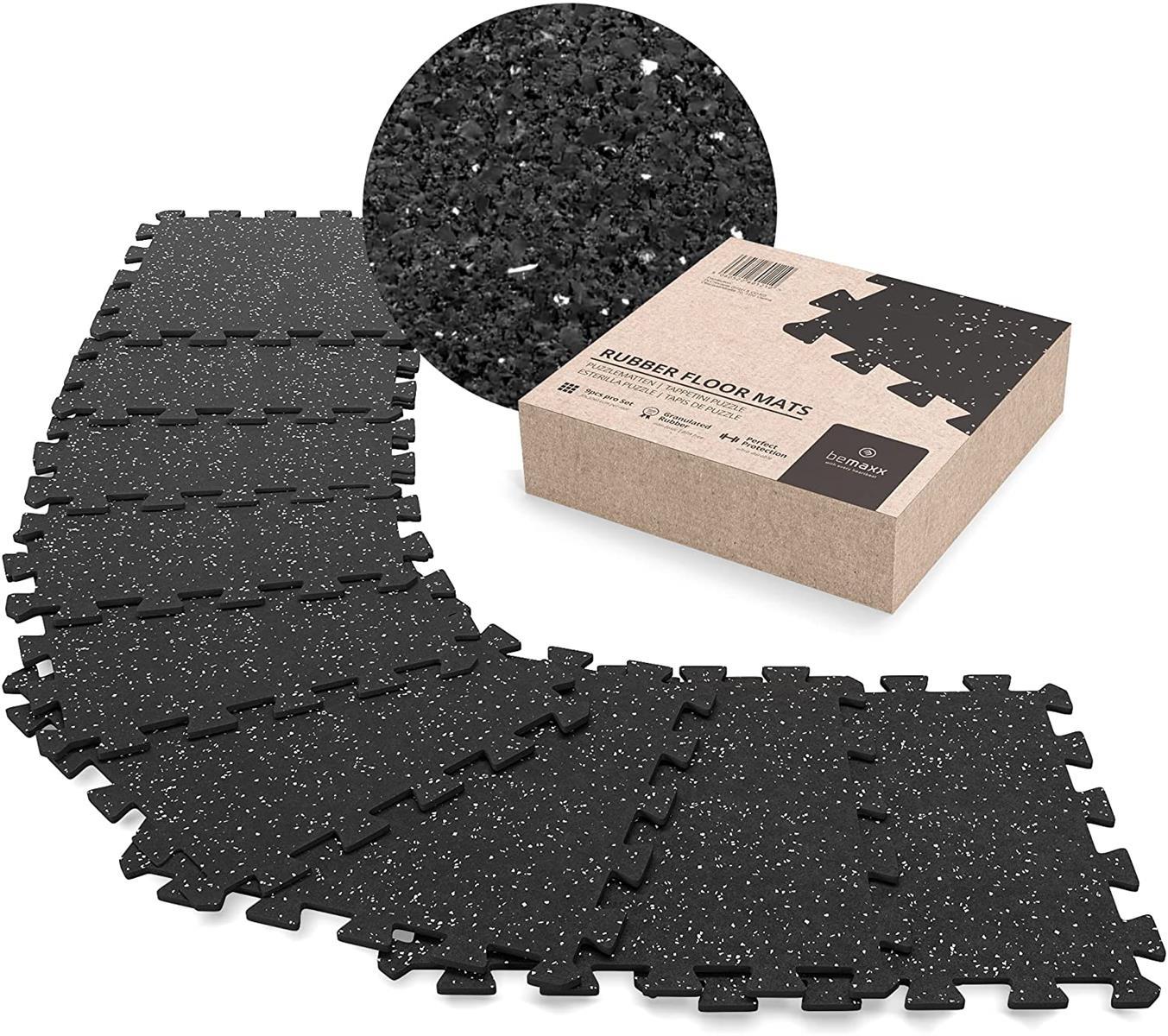 Schutzmatten 9tlg. Set Puzzlematte schwarz 30x30cm