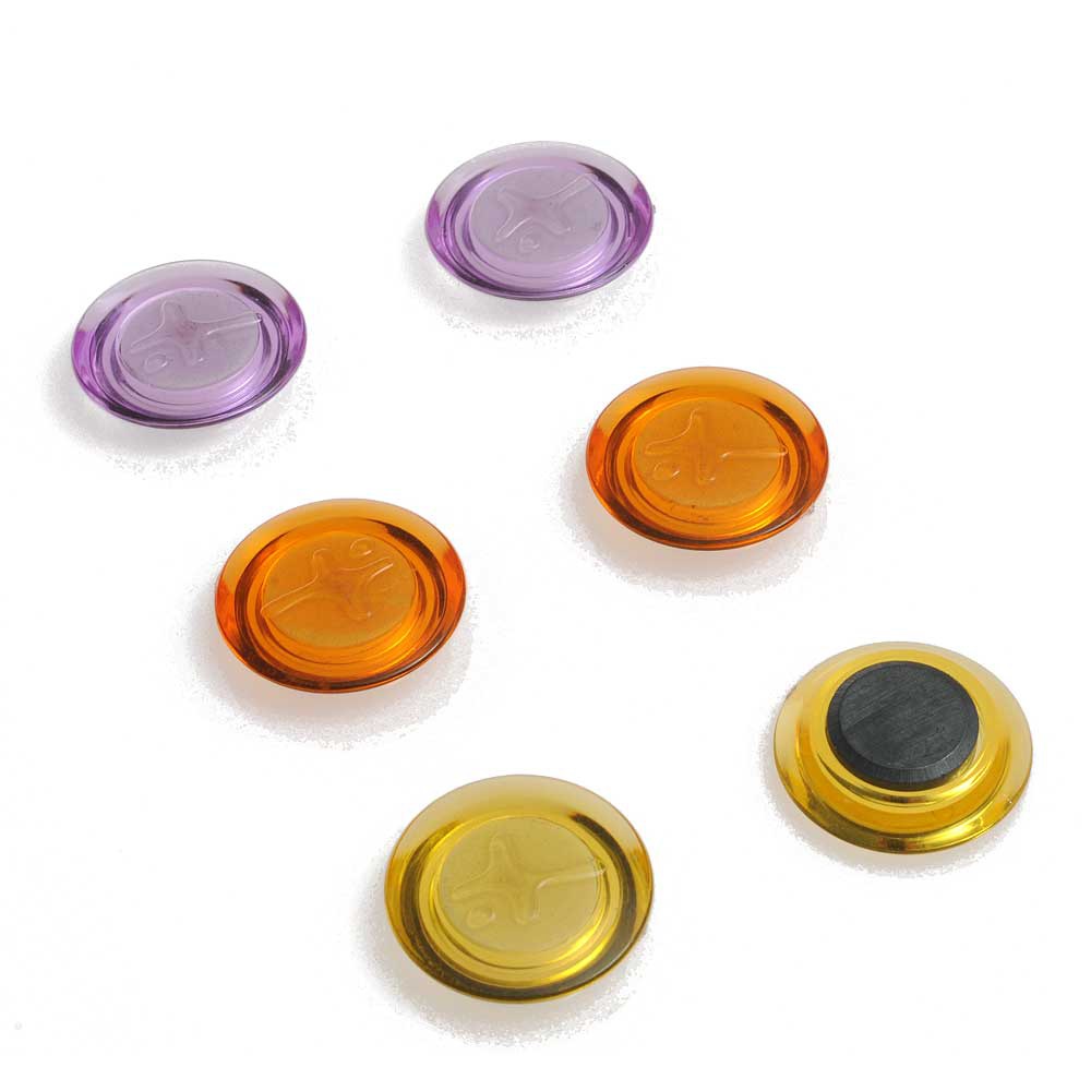 Profi-Magnete für Whiteboards, 6er - transparent, bunt, Design, Ø 30 mm