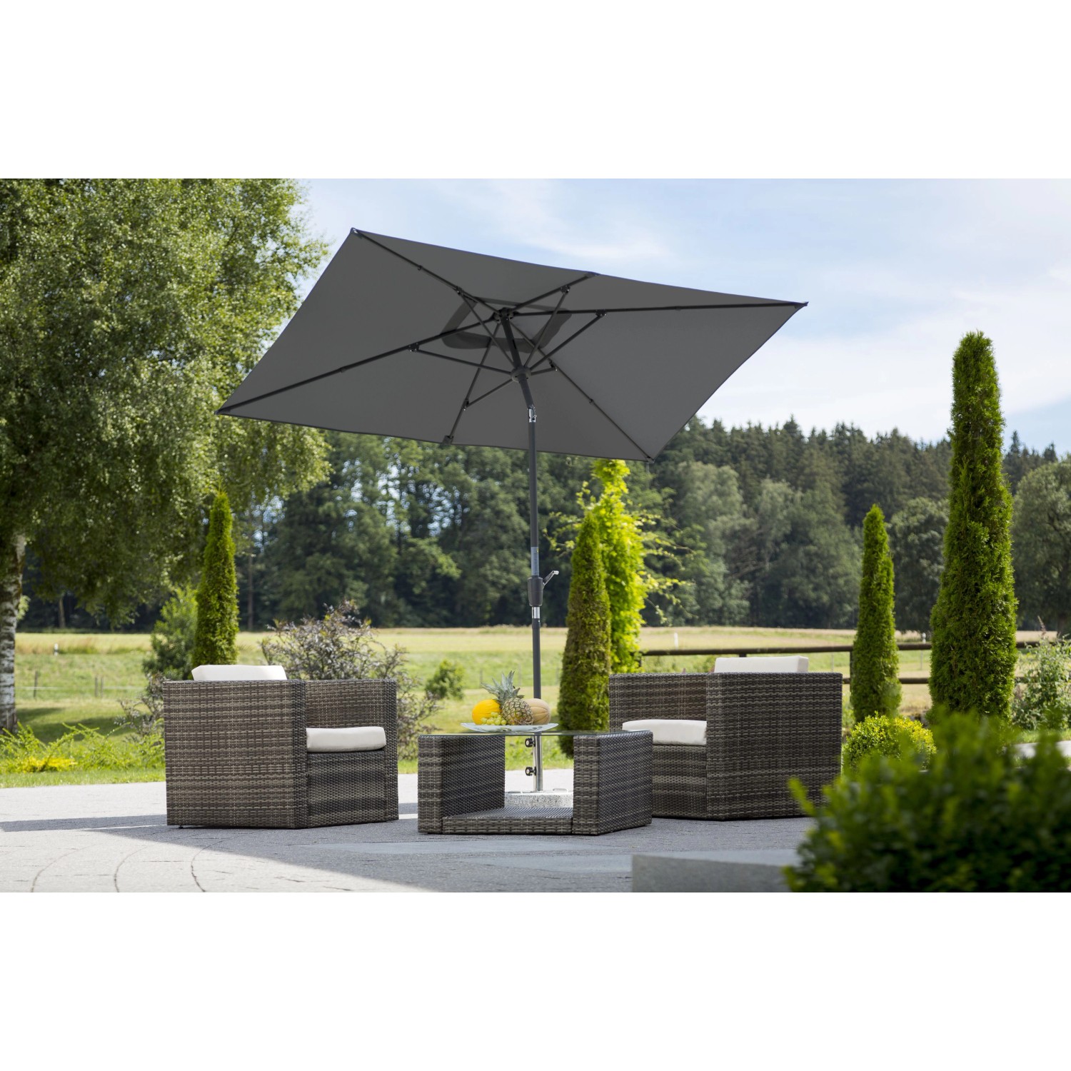 Schneider Schirme Balkonschirm Tunis 150 cm x 270 cm Anthrazit