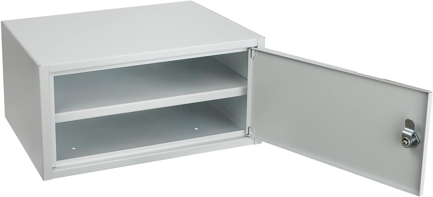 HMF Schließfach für Wertsachen Spind Metall grau