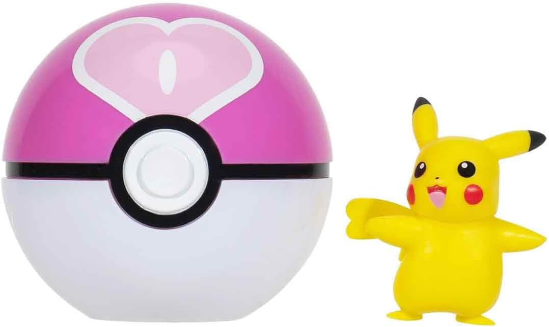 Pokémon Clip'n'Go Poké Ball mit Pikachu & Sympaball - 5 cm Figur