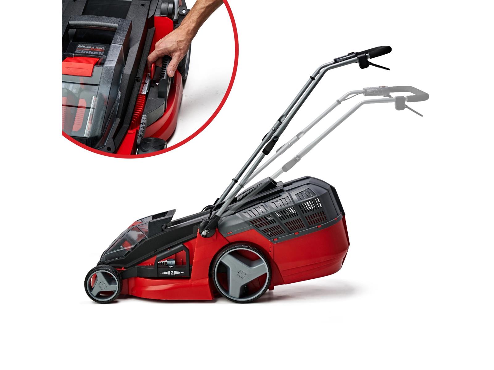 Einhell GE CM 43 Li M Power X Change Akku Rasenmäher mit 2 Akkus und Ladegerät